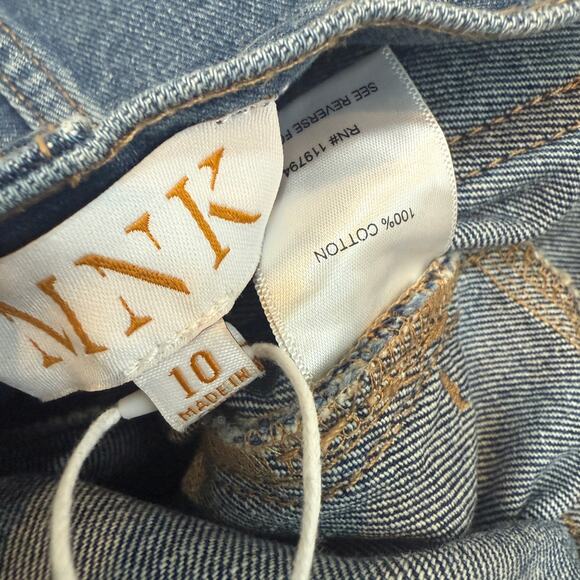 new MNK 10 cuffed high waist tab distressed denim jean shorts SH 3011 - Picture 4 of 10